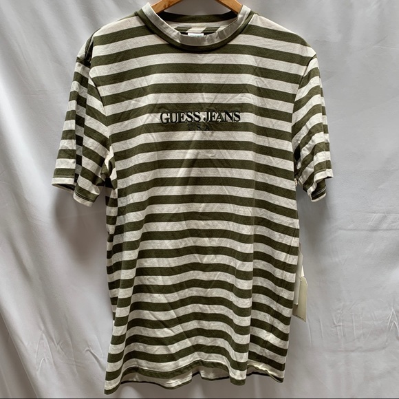 Guess Infinite Archives Short sleeve Crew Neck TShirt Stripe Logo USA Medium NWT - Picture 3 of 5